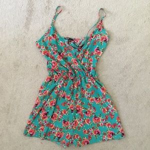 Blue floral romper